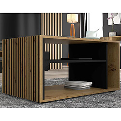 Bestmobilier Ozzy - table basse - bois et noir - 90 cm