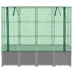 Avis vidaXL Jardinière surélevée avec housse aspect rotin 160x40x153 cm