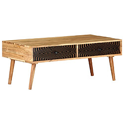 vidaXL Table basse 100x50x39 cm Bois d'acacia solide