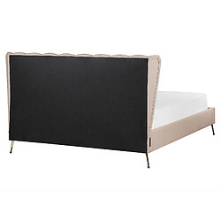 Acheter Beliani Lit double en velours avec port USB 160 x 200 cm taupe MIRIBEL