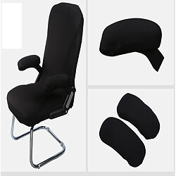 1 paire chaise accoudoir couvre élastique protecteur chaise bras couverture noir