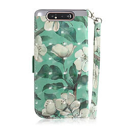 Avis Wewoo Housse Coque Etui en cuir Flip avec Motif peinture 3Ddessin coloré et fentes pour cartes et porte-cartes Galaxy A80 / A90 fleur à l'aquarelle