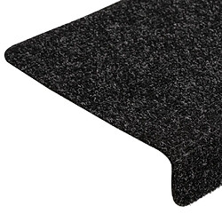 Acheter vidaXL Tapis de marches d'escalier 10 pcs Noir 65x21x4 cm Aiguilleté