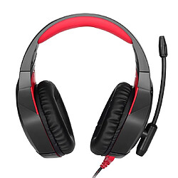 Avis Wewoo Casque PC rouge pour PS4, Smartphone, Tablet, PC, ordinateur portable 3.5mm Plug USB stéréo LED Light Headphone avec microphone,