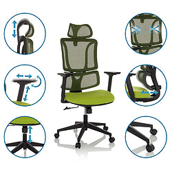 Avis Hjh Office Chaise de bureau / chaise pivotante ERGOMY assise tissu / dossier résille vert mybuero