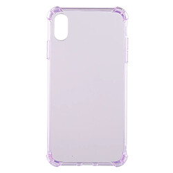 Wewoo Coque en TPU Transparent Dropproof 50 PCS 0.75mm pour iPhone XR (Violet)