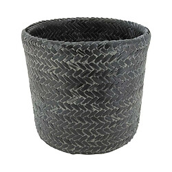 Avis Aubry Gaspard Cache pot rond en bambou patiné (Lot de 5) noir.