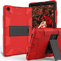 Wewoo Housse Coque de protection antichoc en silicone bicolore avec support pour Galaxy Tab A 10.1 2019 / T510 Rouge