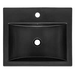 Avis ML-Design Lavabo à encastrer évier noir mat céramique bouchon de vidange 535x460x165 mm