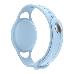 Coque en silicone Sangle anti-rayures pour bandes pour enfants bleu clair pour votre Apple AirTag