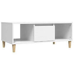 vidaXL Table basse Blanc 90x50x36,5 cm Bois d'ingénierie