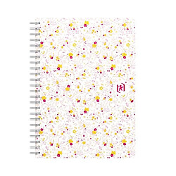 Acheter Cahier spirale Oxford Flowers A5 14,8 x 21 cm petits carreaux 120 pages - Lot de 5