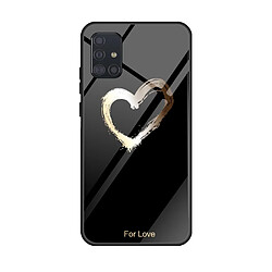 Coque en TPU verre de surface d'impression noir/par amour pour votre Samsung Galaxy A51