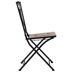 Avis vidaXL Chaises de bistrot mosaïque 2 pcs Orange et gris