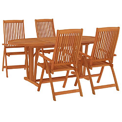 Avis Salle à dîner de jardin 5 pcs,Table et chaise à manger Bois d'eucalyptus massif -MN25393