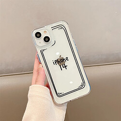 GUPBOO Étui pour iPhone13 Coque transparente pour téléphone portable avec texte simple et personnalité douce