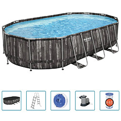 Bestway Ensemble de piscine Power Steel Ovale 488x305x107 cm