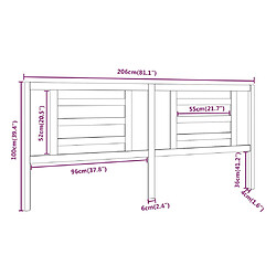 Acheter vidaXL Tête de lit Marron miel 206x4x100 cm Bois de pin massif