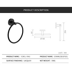 Universal Quincaillerie de salle de bain en acier inoxydable mat noir Serviettes Porte-chemin de fer Porte-rouleaux Porte-brosse de toilette Accessoires de toilette | Quincaillerie de bain