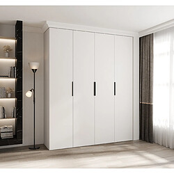 Abiks Meble Armoire à portes battantes Como 4 245,5/200/40 4 portes (blanc/noir)