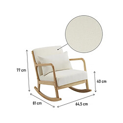 Avis palozi home Fauteuil à bascule style scandinave bouclette et bois Clinton - Beige