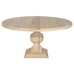 Pegane Table à manger, table de repas ronde en bois de manguier coloris naturel - diamètre 150 x Hauteur 76 cm