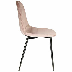 The Home Deco Factory Chaise en velours côtelé Giulia (Lot de 2) rose. pas cher