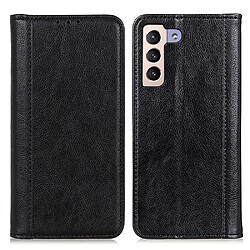 Etui en PU texture litchi, absorption magnétique noir pour votre Samsung Galaxy S22