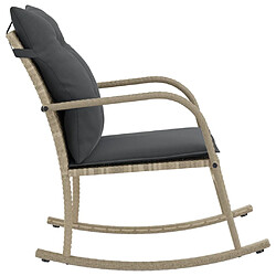 Acheter vidaXL Chaise à bascule de jardin avec coussins gris clair poly rotin