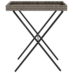 Acheter vidaXL Table à plateau pliable gris 65x40x75 cm résine tressée