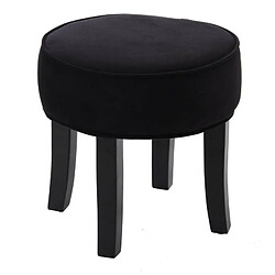 Avis Atmosphera, Createur D'Interieur Tabouret bas effet velours Adriel - noir - Atmosphera