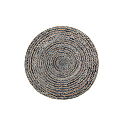 Beliani Tapis rond 120 cm bleu et beige MASLAK