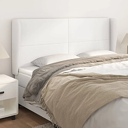 Maison Chic Tête de lit scandinave avec oreilles,meuble de chambre Blanc 183x23x118/128 cm Similicuir -MN30229