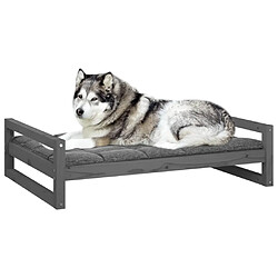 Avis vidaXL Lit pour chien Gris 105,5x75,5x28 cm Bois de pin solide