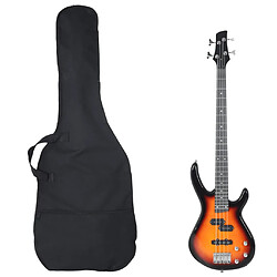 vidaXL Guitare basse électrique de débutants sac brun et noir 4/4 46"