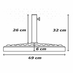Base pour parapluie Aktive 49 x 32 x 49 cm Acier Polyrésine