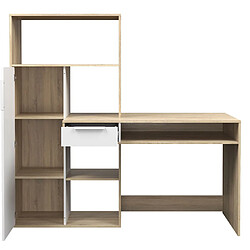 Avis Alter Bureau multifonction avec bibliothèque, Table d'étude, parfait pour une chambre ou un bureau moderne, cm163x60h155, couleur Blanc et Chêne