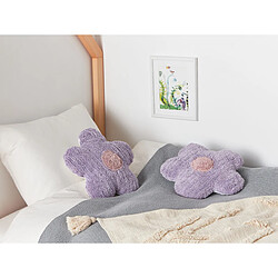 Beliani Lot de 2 coussins SORREL Coton 30 x 30 cm Floral Violet