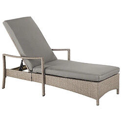 Acheter Beliani Chaise longue avec coussin Taupe VASTO