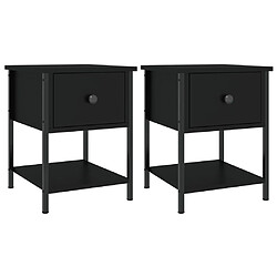 vidaXL Tables de chevet 2 pcs noir 34x35,5x45 cm bois d'ingénierie