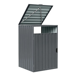 Avis AXI Owen Cache Poubelle Métallique Anthracite/Acier Galvanisé Résistant aux Intempéries - Abri Poubelle pour 1 conteneur - Max. 240L - Abri Poubelle Extérieur avec Excellente Ventilation