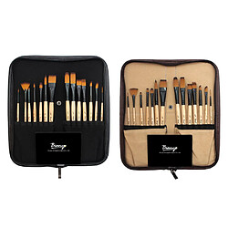 Avis 14 pièces / set brosse à cheveux en nylon ensemble avec sac de rangement en toile noir