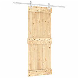 vidaXL Porte coulissante et kit de quincaillerie 80x210 cm pin massif