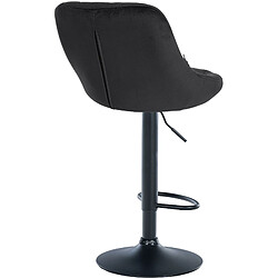 Avis Decoshop26 Set de 2 tabourets de bar coutures décoratives losanges assise en velours noir et cadre en métal noir TDB10780