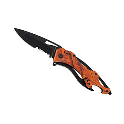 HERBERTZ - 580312 - COUTEAU HERBERTZ INOX CAMOUFLE ORANGE 12CM + CLIP