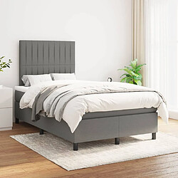 Maison Chic Lit Adulte - Lit simple Lit à sommier tapissier avec matelas moelleux - Meuble de Chambre - Gris foncé 120x200cm Tissu -MN17120