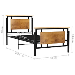 vidaXL Cadre de lit sans matelas métal 90x200 cm pas cher