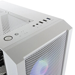 Mars Gaming MC-C Semi-Tour Gaming - Éclairage FRGB - Fenêtre en Verre Trempé - Support Refroidissement Liquide - Compatible ATX/mATX/mini-ITX - Couleur Blanc