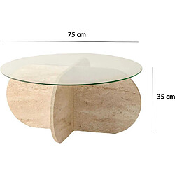 Avis Hanah Home Table basse en verre Bubble beige travertine.