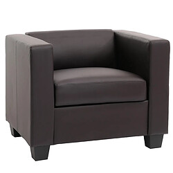 Mendler Fauteuil Club / Lounge Lille, 86x75x70cm ~ simili-cuir café